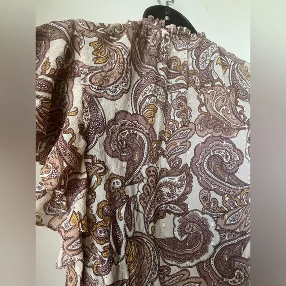 Intermix Carolina Paisley Silk Chiffon Top size S - Picture 9 of 16